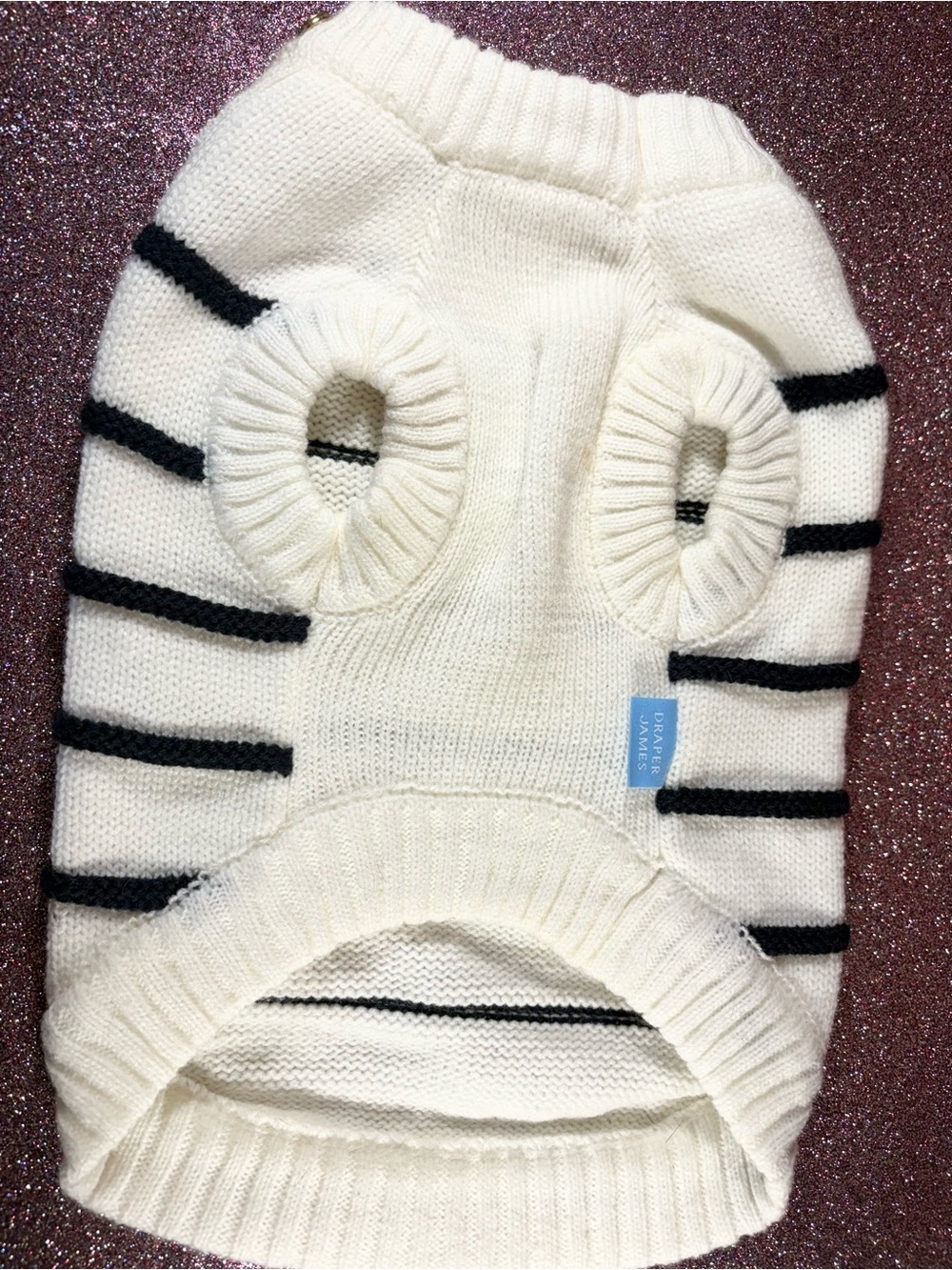 Draper James Knit Pet Sweater in Cream and Black